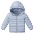 thumbnail image 2 of Kids Winter Coats for Boys Hooded Puffer Jacket Blue Puffer Coat Zip up Long Sleeve Waterproof Boys Lightweight Jacket Boys Winter Coat Size 7-8 Years, 2 of 4