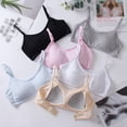thumbnail image 6 of Uccdo 4 Packs Teens Girls Adjustable Strap Solid Training Bra Sets Wireless Padded Crop Cami Sports Bra 10-16T, 6 of 9