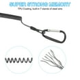 thumbnail image 4 of Uxcell 6.5ft Spring Fishing Lanyard Retractable Coiled Tether with Metal Clip & Keyring, Black 3 Pack, 4 of 7