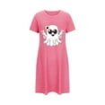 thumbnail image 5 of Wowcloth Women's Halloween Oversized Short Nightgown - Fashion Chest Print Short Sleeve Sleep Dress, 5 of 5
