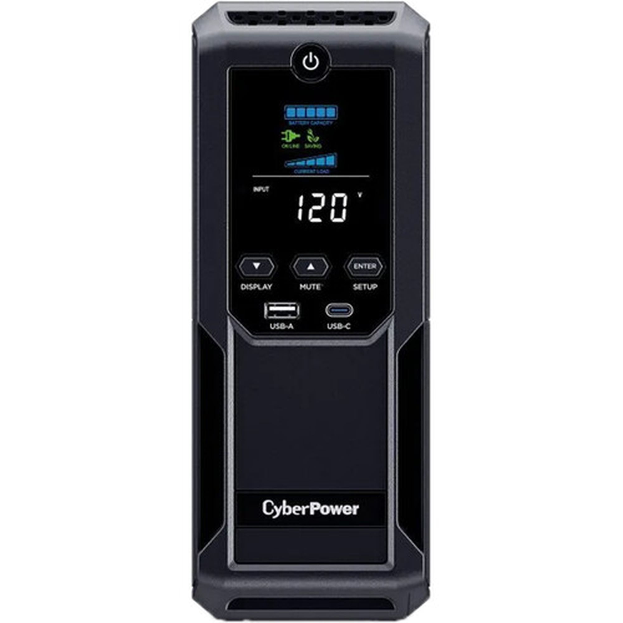 Restored CyberPower CP1500AVRLCD3-R 1500VA/900W, 12 Outlets, 2 USB Ports, AVR, Intelligent LCD Mini Tower UPS System, Black (Refurbished)
