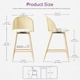 thumbnail image 4 of LAZZO 26” Swivel Bar Stools Set of 2, Boho Rattan Counter Height Bar Chairs for Kitchen Island, White, 4 of 9