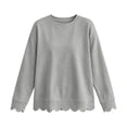 thumbnail image 5 of Womens Oversized Crewneck Sweatshirts Scalloped Casual Pullover Tops, 5 of 8