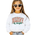thumbnail image 2 of Merry and Bright Sweatshirt Retro Green and Red Check Christmas Pullover White Sweatshirt Youth X-Small, 2 of 5