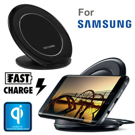 Qi Wireless Fast Charging Charger Stand Dock Pad for Samsung Galaxy S8, Note8, S7, S7 Edge, S6 Edge, S6 Edge Plus, Note5