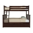 thumbnail image 4 of Max & Lily Solid Wood Bunk Bed, Twin over Full with Storage Trundle and Ladder for Kids, 4 of 11