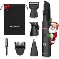 Manscape Body Hair Trimmer for Men, Waterproof Pubic, Groin & Ball Shaver, No-Nick Mens Electric Grooming Kit with LED Display, USB Rechargeable, Adjustable Guide Comb