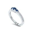 thumbnail image 2 of Bague de Fiançailles à 3 Pierres en Diamant Bleu Traité 1/2 Ct en Or Blanc 14 K, 2 of 2
