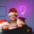 thumbnail image 3 of Pink Light Bulb Neon Signs LED Night Light Hanging Neon Lights USB Charging/Battery Operated Neon Wall Lights Neon Decorative (Pink Bulb), 3 of 5