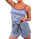 thumbnail image 1 of Gibobby pijama casual y cómodo Ropa de dormir con estampado de mujer, conjunto de pantalones cortos sin mangas de realce Sexy de dos piezas, ropa interior Sexy, traje de dormir, pijama (Gris, M), 1 of 5