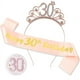 thumbnail image 3 of Conjunto de tres piezas para fiesta de cumpleaños de 30 años, diadema, corona, cinta, pechera de hojalata, 3 of 4