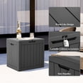 thumbnail image 6 of 31 Gallon Black Resin Wood Look Outdoor Storage Deck Box with Lockable Lid, 6 of 7