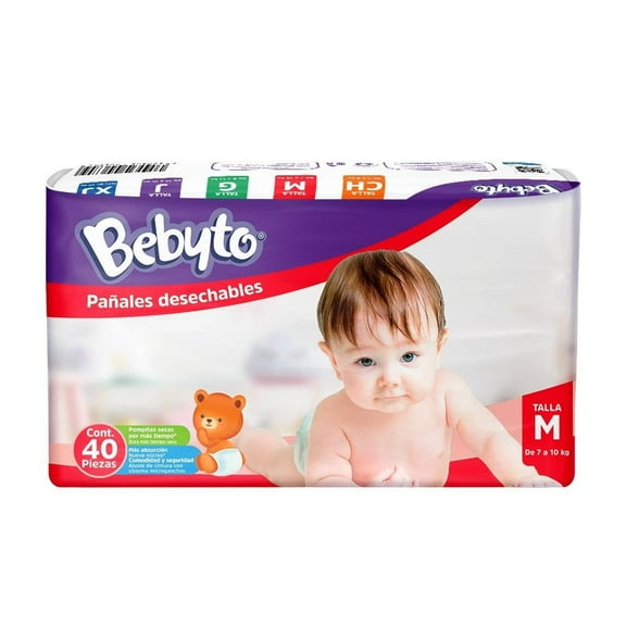 Pañales Bebyto talla mediana unisex 40 piezas