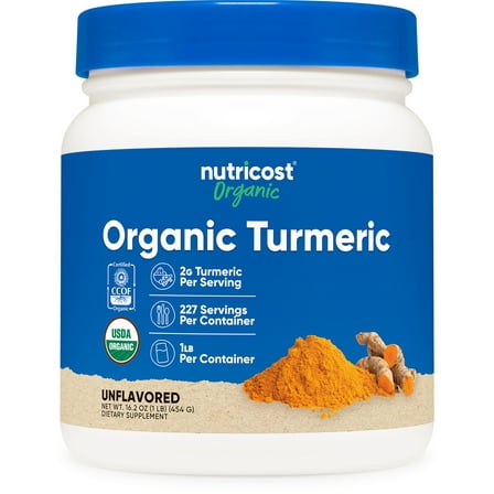Nutricost Organic Turmeric Root Powder 1 LB - Certified USDA Organic, Food Grade Herbal Supplement
