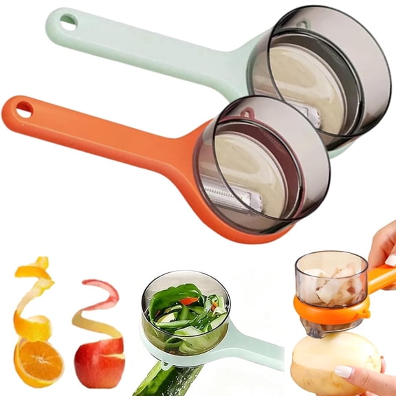 2PCS Peeling Knife with Container Box Vegetable Peeler Double-Sided Stainless Steel Veggie Peeler Easy to Clean Peelers for Home Kitchen Fruit Peeling Supplies