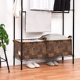 thumbnail image 3 of Yayeee Foldable Storage Basket for Shelves Set of 2 Waterproof Cloth Bins with Handles, Abstract Tribal Pattern, 3 of 7