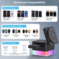 thumbnail image 3 of Wireless Charger, Cshidworld 3 in 1 Cube iPhone Wireless Charger Stand, 15W Fast Charging Station, Foldable Wireless Charging Dock for iPhone 16/15/14/13/12, iWatch S2-10/Ultra, AirPods 2/3/4/Pro, 3 of 7