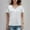 White(New), variant on PNTUTB Plus Size Women's Fashion Solid Color Rhinestone Casual V Neck Short Sleeve Pullover Loose T Shirts
