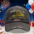 thumbnail image 3 of United States 250th Anniversary Hat,250th Anniversary Hat 1776-2026 Eagle Embroidery Patriotic Baseball Cap,250 Anniversary USA Hat for Men Women, 3 of 3