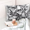 thumbnail image 4 of Fuzoiu Monochrome Botanical Illustration Print Pillow Case with Hidden Zipper,Pillow Covers,Soft and Comfortable Pillowcase-16"x24", 4 of 6