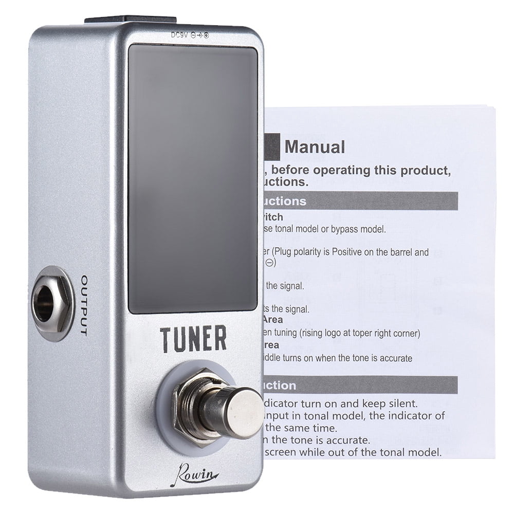 Tomshoo Chromatic Tuner Pedal Effect Display True Bypass for Guitar Bass