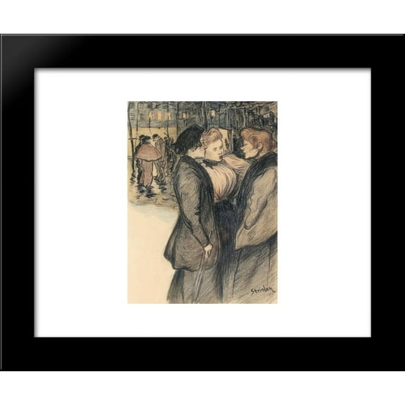 Three Women 20x24 Framed Art Print by Theophile Steinlen