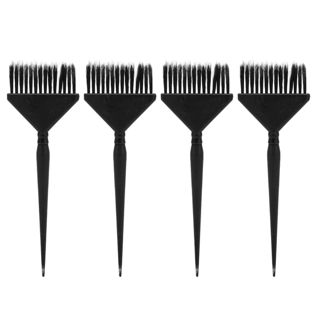 4 cepillos anchos para teñir el cabello, portátiles, de cerdas rígidas y con cola puntiaguda, para teñir el cabello de forma uniforme, para peluqueros, color negro.
