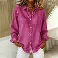 thumbnail image 2 of Satin Long Sleeve Top Women Striped Long Sleeve Shirts for Women Button down Lapel Blouses Oversized Loose Casual Vacation Tops S, 2 of 5