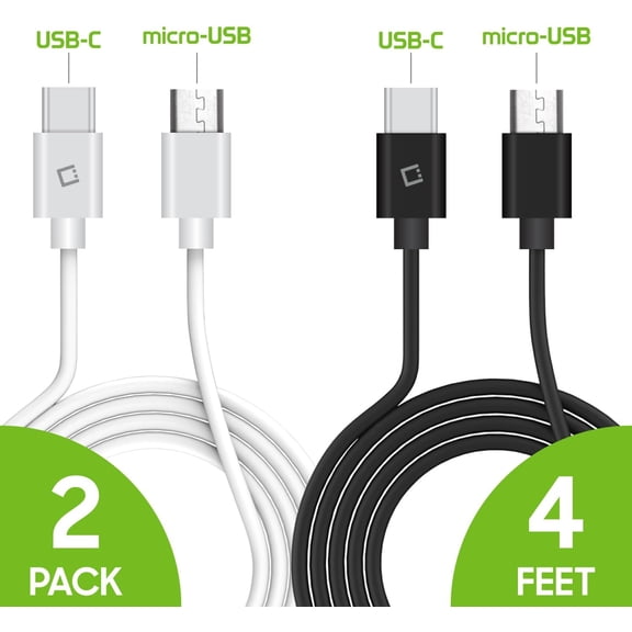 NDIUG-USB-C to Micro-USB Charging Cable, Fast Charging and Data Sync Cable, 3.3feet Long Cable (2Pack, Cable)