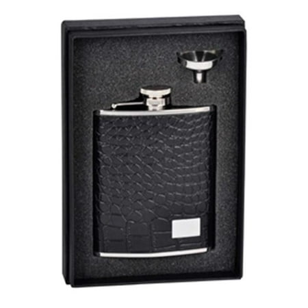 

Gator Black Leather & Stainless Steel 6 oz Flask Gift Set