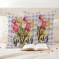 thumbnail image 3 of Hello Spring Pillow Covers 2 Pack Watercolor Tulip Purple Texture Pillowcase Waterproof Outdoor Throw Pillow Cover for Patio Garden Square Cushion 26”x26”, 3 of 9