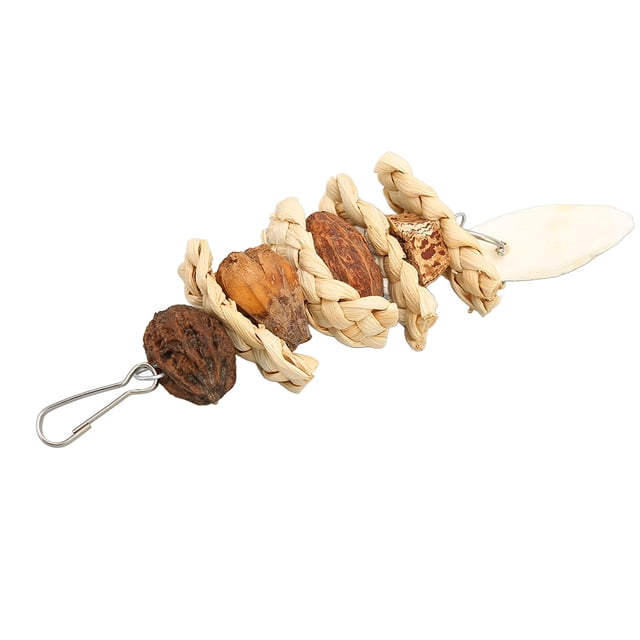 Juguete Para Masticar Pájaros, Nueces, Hueso De Sepia, Juguete Para Morder Pájaros, Hojas De Maíz Naturales Hechas A Mano Para Mascotas Saludables