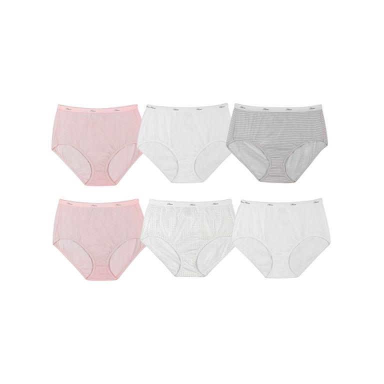 Hanes Women's High-Waisted Brief Underwear Pack, Moisture-Wicking, 6-Pack  Basic 9