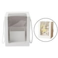 thumbnail image 4 of Cajas de papel para regalo con ventana visible, portátiles y con forro para fiestas de cumpleaños L blanco, 4 of 9