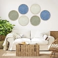 thumbnail image 6 of 12" Wall Décor Pack of 3 Metal Blue White Washed Starbursts Radial Plate Wall Art Modern Accent Hanging Wall Decorations For Home Office Bedroom Or Living Room Wall Sculptures, 6 of 7