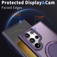 thumbnail image 4 of Allytechgroup Magnetic Case Cover for Samsung Galaxy S24 Ultra, Magsafe & Car Mount Compatible Ring Holder Stand Translucent Bumper Shockproof Back Cover Phone Case for Galaxy S24 Ultra, Purple, 4 of 6