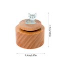 thumbnail image 3 of Xecvkr Mini Round Wooden Music Box with Rotating Top Glow in the Dark Cat Design Decorative Jewelry Box Musical Gift for Children Adults, 3 of 6