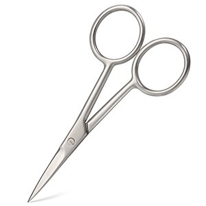 Small Scissors - Nail Cuticle Scissors/ Manicure Scissors Kit - Straight and Curved Blade Beauty Scissor for Beard/ Mustache, Nose Hair, Eyelashes and Eyebrow Trimming