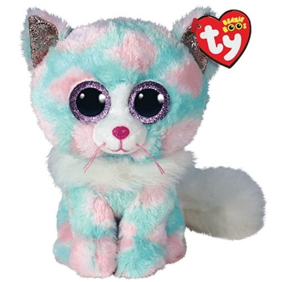 TY Beanie Boos - OPAL the Kitty Cat (Glitter Eyes)(Regular Size 6" Plush)(BONUS 1 FUN CHOPS & 1 TY CARD)