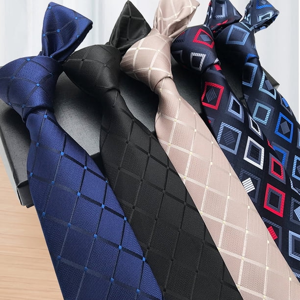 Corbata de negocios Skymirror para hombre, ligera, multiusos, ajustable, con diferentes patrones, con estampado a cuadros, decorativa, para caballero, para bodas, uso diario, accesorio de ropa