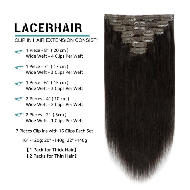 Lacer Hair Extensions Clip In Real Human Hair Extensions  display picture 3
