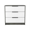 thumbnail image 2 of Nmkwnr 3 Drawers Dresser with Handles, Wood Storage Cabinet for Living Room, Office, Gray + White, 2 of 7