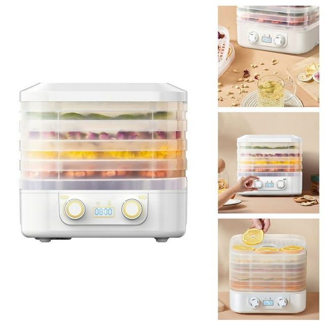 Klonfd Digital Dryer Layer Fruit Dryer Adjustable Temperature Meat Dryer Home Kitchen Compact Food Dehydrator