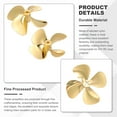 thumbnail image 3 of RC Boat Propeller, 4 Blades Propellers 4mm Hole Dia 55mm OD CW Clockwise Rotating Drill Propeller, Gold, 3 of 6