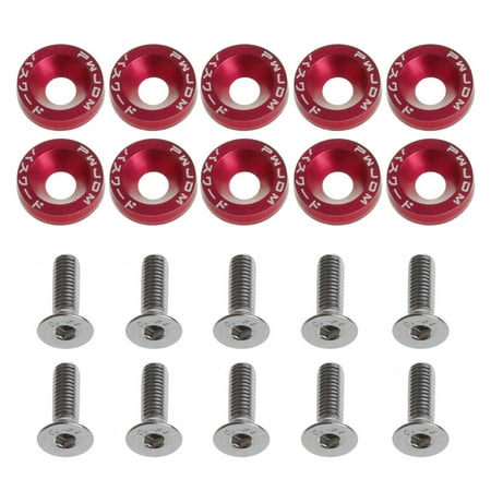 

XINYTEC 10Pcs Style M6 for Fender JDM Washer Aluminum Screws 6mm For for Civic Integra