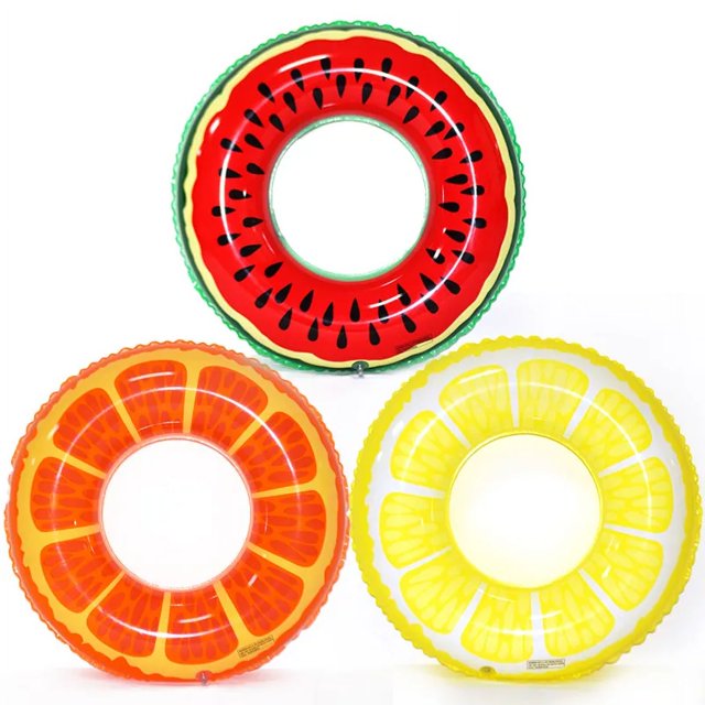Flotadores inflables para piscina de frutas, tubos de natación, anillos, tubos inflables, juguetes acuáticos divertidos para adultos, suministros para fiestas en la playa, 3 uds.
