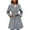 Grey, variant on Women's Fashion Trench Coat Notch Lapel Double Breasted Thick A Line Pea Coats Wine XXXXS