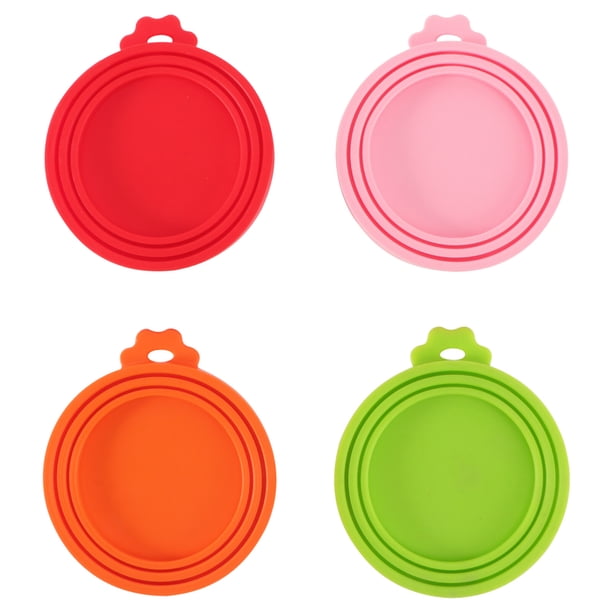 4 tapas de silicona para latas de comida de mascotas, universales, reutilizables, para perros y gatos (color aleatorio)