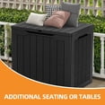 thumbnail image 3 of Uforic 30 Gallon Outdoor Weatherproof Resin Rattan Deck Box Lockable Storage for Patio Garden Poolside, Black, 3 of 8