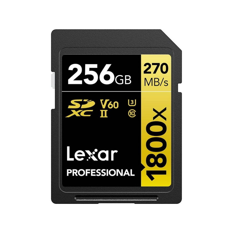 Lexar GOLD Series Professional 1800x 256GB UHS-II SDXC Memory Card Lexar GOLD Series Professional 1800x 256GB UHS-II SDXC Memory Card